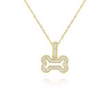 Diamond Dog Bone Necklace