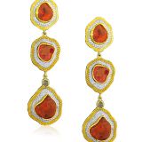 Victor Velyan Fire Opal and Diamond Earrings