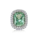 Beryl and Diamond Ring