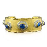 Victor Velyan Burmese Blue Sapphire and Diamond Cuff