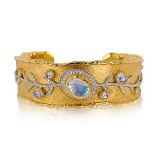 Victor Velyan Moonstone and Diamond Branch Cuff