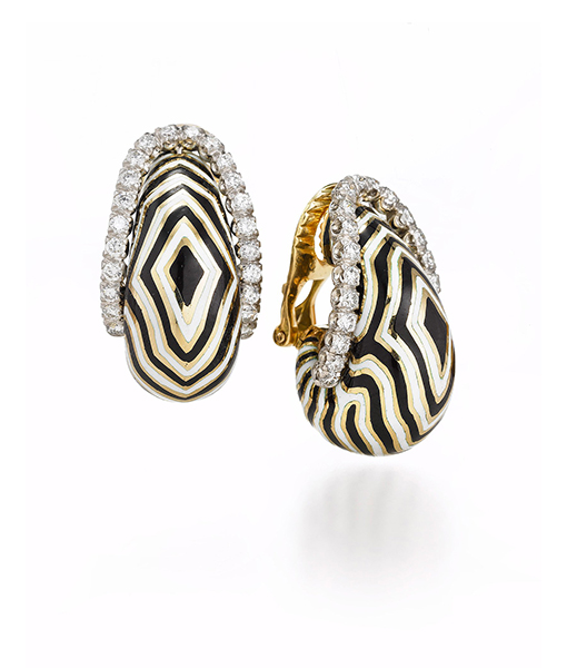 David Webb Vreeland Zebra Earrings