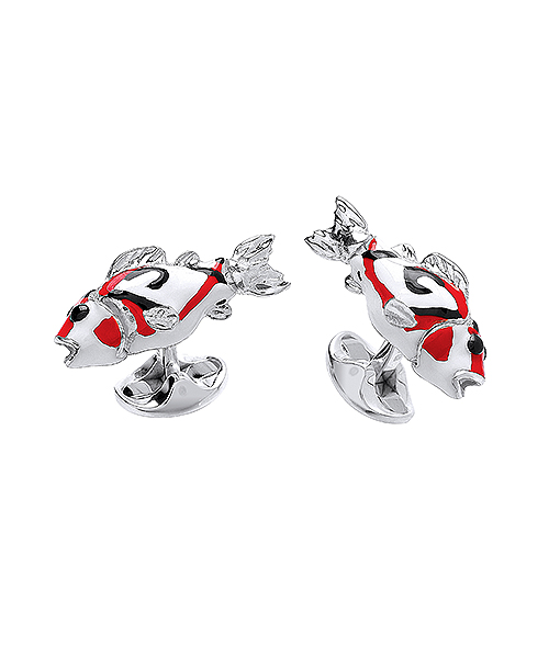 Deakin & Francis Sterling Silver Coy Fish Cufflinks