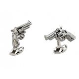 Deakin & Francis Sterling Silver Revolver Gun Cufflinks