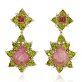 Tony Duquette Tourmaline and Peridot Earrings