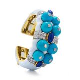 David Webb Native Blossom Turquoise Cuff