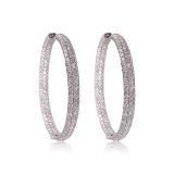 Oval Inside Out Diamond Hoop Earrings