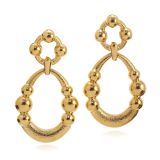 David Webb Hammered Gold Earrings