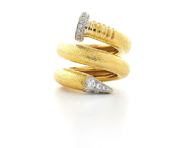 David Webb Tool Chest Collection Diamond Nail Ring