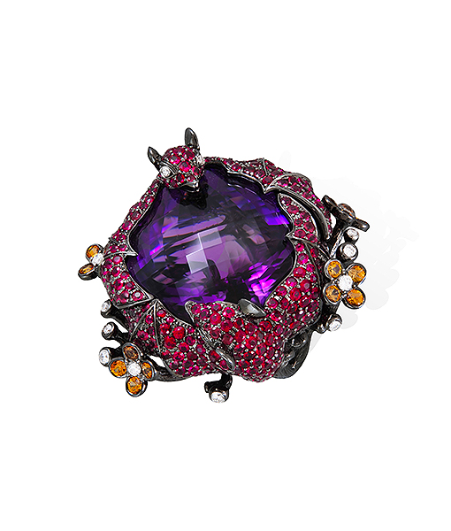 Lydia Courteille Bat Ring with Rubies