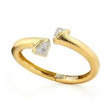 David Webb Diamond Crossover Nail Bangle