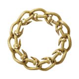 David Webb Bent Nail Link Bracelet