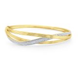 Pave Diamond Intertwining Gold Bracelet