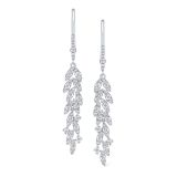 Diamond Leaf Drop Earrings