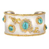 Victor Velyan Paraiba Tourmaline and Diamond Cuff