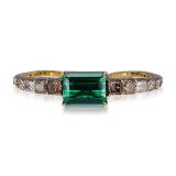 Ara Vartanian Green Tourmaline and Diamond Three-Finger Ring