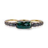 Ara Vartanian Three Finger Tourmaline Black Diamond Ring