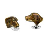 Deakin & Francis Labrador Dog Cufflink Blue Sapphire Eyes