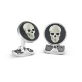 Deakin & Francis SS White Rhodium Skull Cufflink