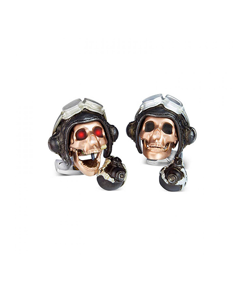 Deakin & Francis Raf Pilot Skull Cufflink Led Eyes