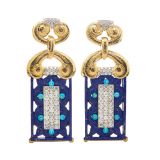 David Webb Ancient World Screen Earrings