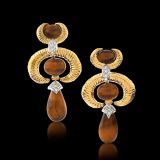 David Webb Ancient World Tiger's Eye Earrings