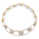 David Webb Diamond Neckalce White Enamel