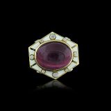 David Webb Manhattan Minimalist Cabochon Amethyst Ring