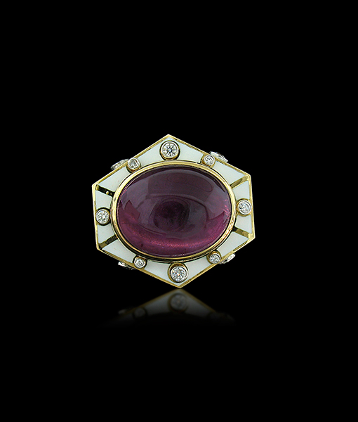 David Webb Manhattan Minimalist Cabochon Amethyst Ring