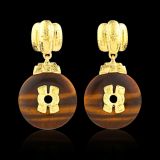 David Webb Tiger's Eye Disk Earrings