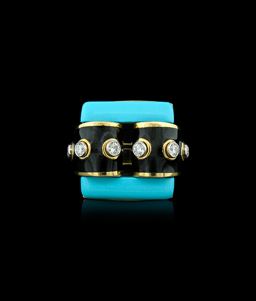 David Webb Manhattan Minimalist Domino Turquoise Ring