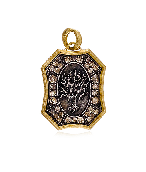 Erica Molinari Shield Tree of Life Diamond Pendant