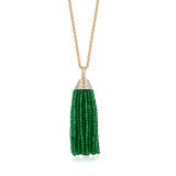 Goshwara Emerald Tassel Necklace Diamond