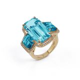 Goshwara Blue Topaz Ring Diamonds