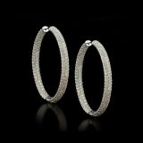 Oval Inside Out Diamond Hoop Earrings