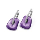 Mattioli Puzzle Earrings with Purple Mother-of-Pearl Drops - Small