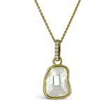 Mattioli Pearl Pendant Yellow Diamond Bail