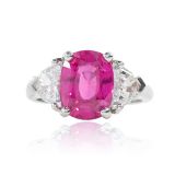 Oscar Heyman Pink Sapphire and Diamond Ring