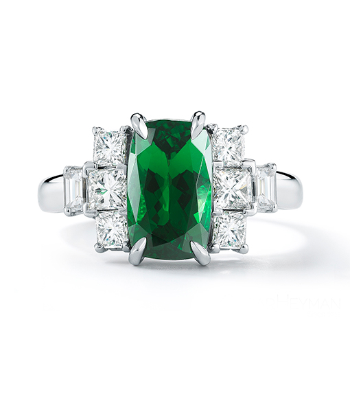 Oscar Heyman Tsavorite and Diamond Ring