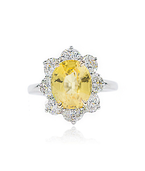 Oscar Heyman Yellow Sapphire and Diamond Ring