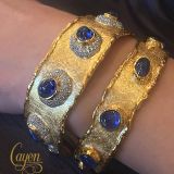 Victor Velyan Burmese Blue Sapphire and Diamond Cuff