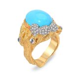 Victor Velyan Turquoise & Diamond Ring