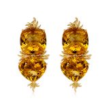 Tony Duquette Citrine Earrings