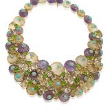 Tony Duquette Citrine Amethyst Peridot Turquoise Necklace