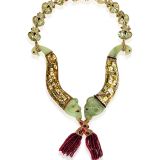 Tony Duquette Antique Indian Gunpowder Horns Necklace