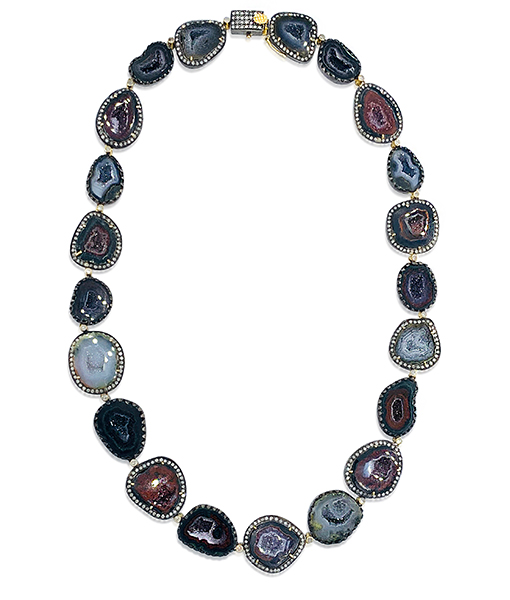 Geode and Diamond Necklace