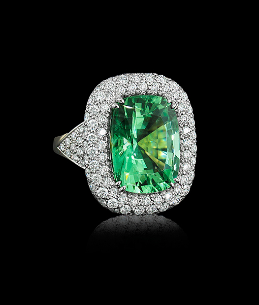 Cayen Collection Beryl and Diamond Ring