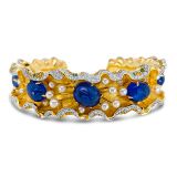Victor Velyan Blue Sapphire Ruffle Cuff