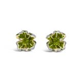 Victor Velyan Peridot Enamel Flower Earrings