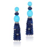 Andreoli Tassel Sapphire Earrings